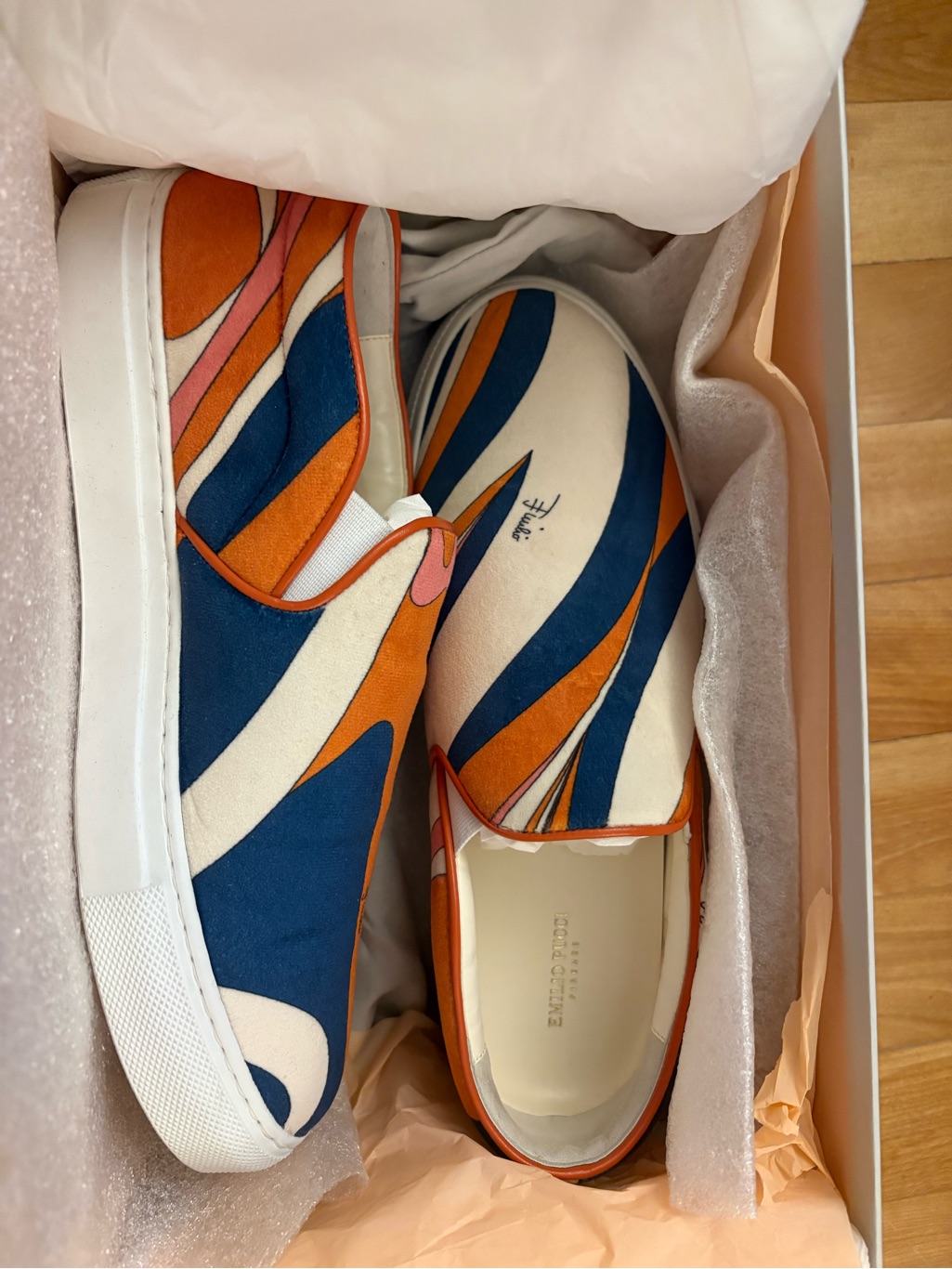 Emilio Pucci Velvet Printed Sneakers Sz 38
